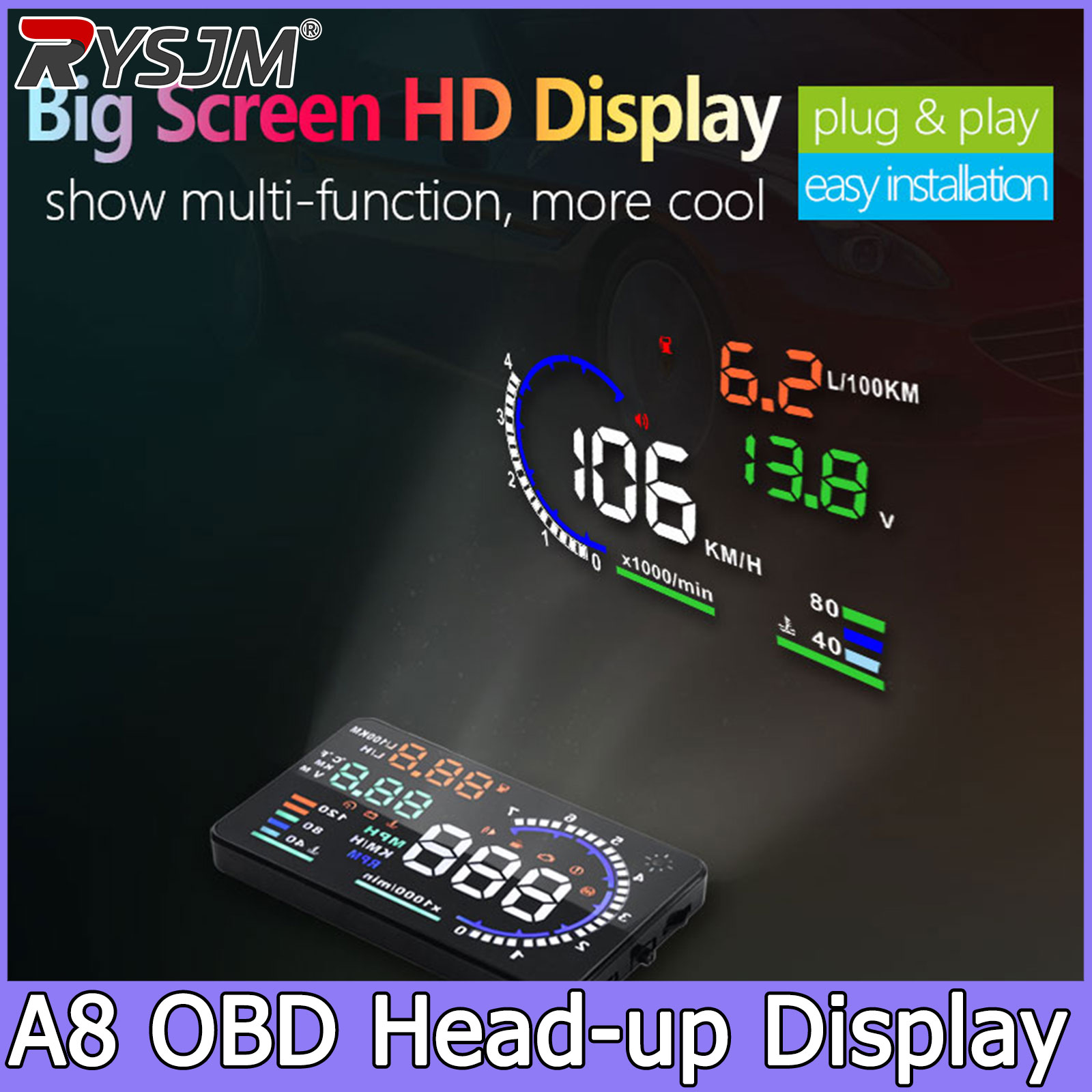 Electronics Gadgets For Car - شاشة عرض أمامية A8 OBD HUD