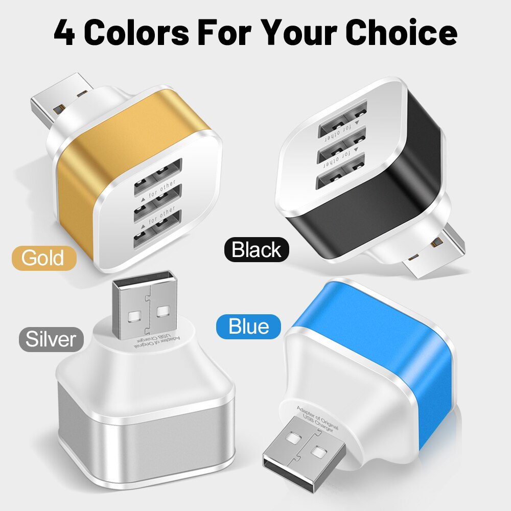 محول USB بثلاثة منافذ، 3 في 1، - مراجعة Electronics Gadgets For Car وسعره