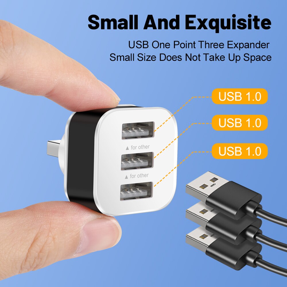 محول USB بثلاثة منافذ، 3 في 1، - مراجعة Electronics Gadgets For Car وسعره
