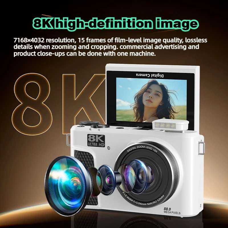 كاميرا رقمية WD300 بدقة 8K، كا - مراجعة Electronic Gadgets For Home وسعره
